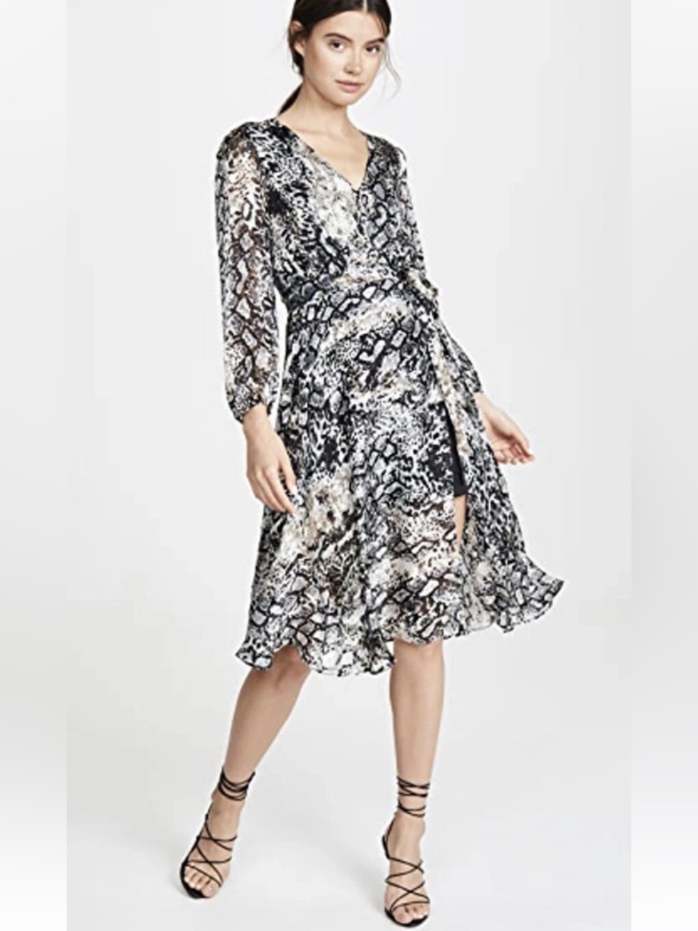 Alice and Olivia Coco Plunging V-Neck Midi Dress